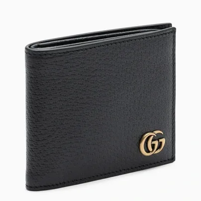 Gucci Black Gg Marmont Leather Bi-fold Wallet