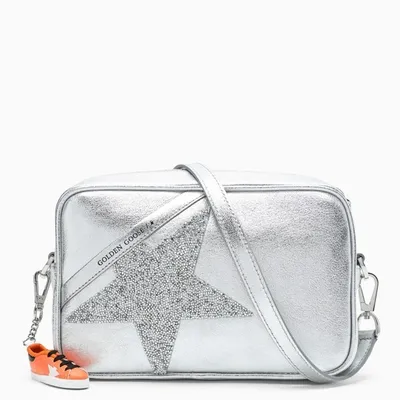 Golden Goose Silver Star Cross-body Bag With Crystal In Metal