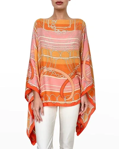 Rani Arabella Printed Cashmere-blend Scarf Poncho