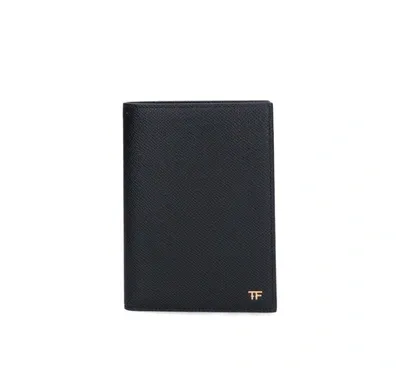 Tom Ford Logo Plaque Bifold Wallet In Black