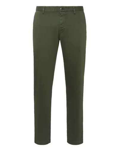 Philipp Plein Hexagon Patch Slim-fit Chinos In Green