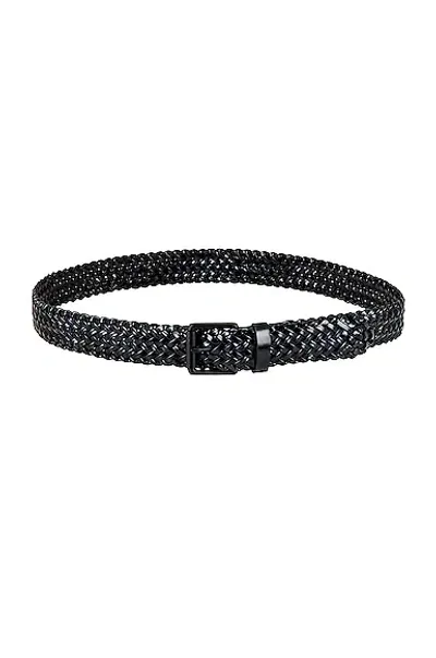 Bottega Veneta Spazzolato Thin Belt In Black