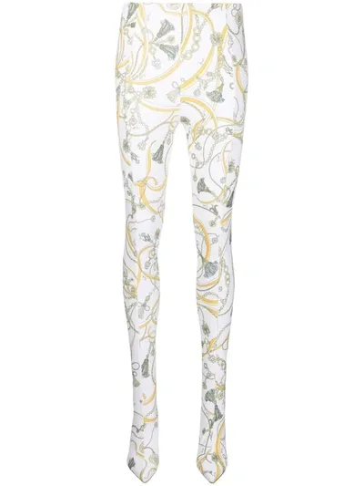 Emilio Pucci Nappine-print Boot Leggings In Nude