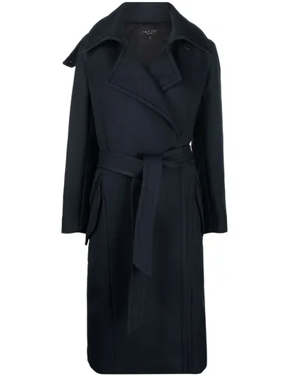 Rag & Bone Belted Trench Coat In Blau