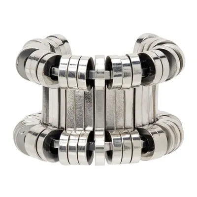 Bottega Veneta Silver Staple Ring