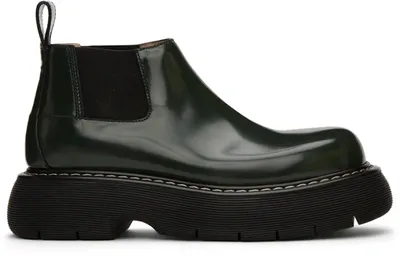 Bottega Veneta Green Swell Chelsea Boots In 3381-bottle Green