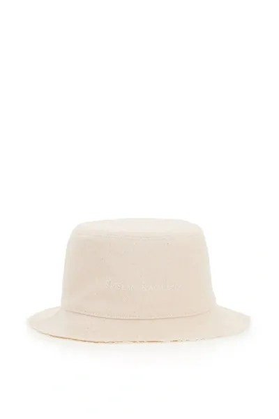 Ruslan Baginskiy Cappello Bucket Twill Con Perle E Conchiglie In Beige