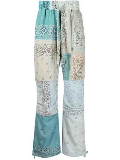 Readymade Bandana-print Straight Trousers In Blue