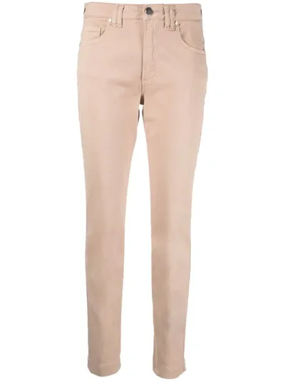 D-exterior Slim-cut Straight-leg Trousers In Braun