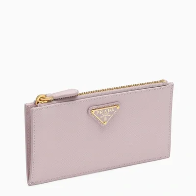 Prada Pink Leather Zipped Credit Card Holder