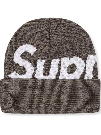 Supreme Big Logo Beanie In Braun