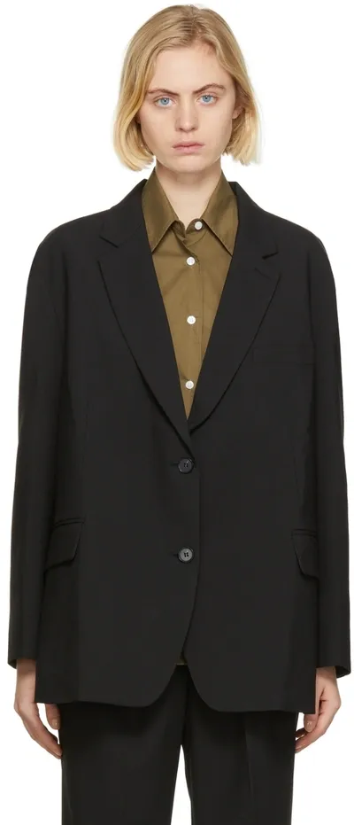 The Frankie Shop Bea Single-breasted Oversize Blazer In Black