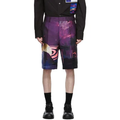 Valentino Purple Water Nights Bermuda Shorts