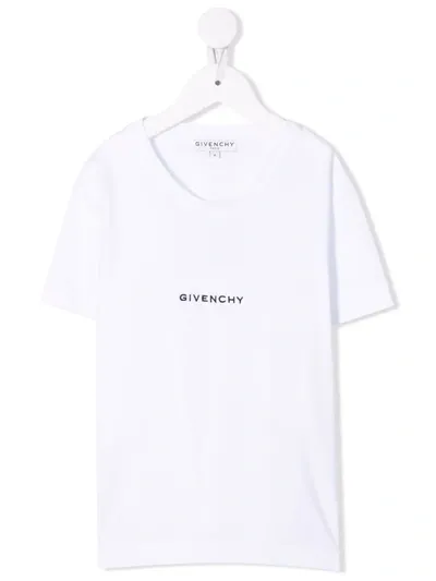 Givenchy Kids' Logo-embroidered Cotton T-shirt In White