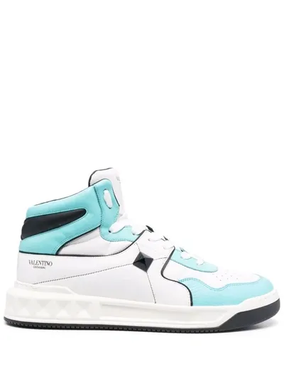 Valentino Garavani One Stud Nappa Leather Sneakers In White