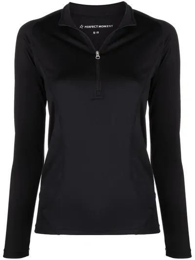 Perfect Moment Back-seam Thermal Top In Black