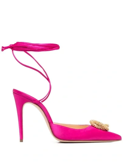 Magda Butrym Tie-fastening 110mm Pointed Pumps In Pink