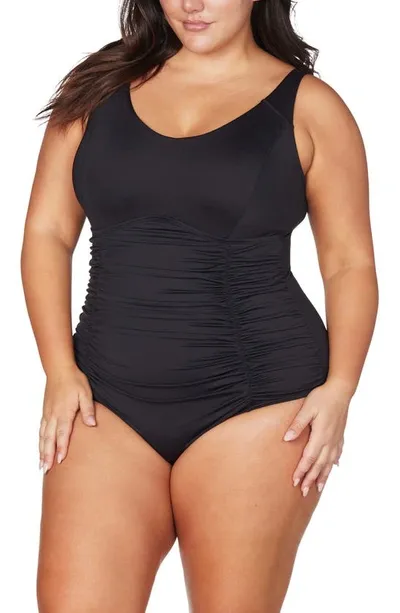 Artesands Raphael E- & F-cup Underwire One-piece Swimsuit In Black