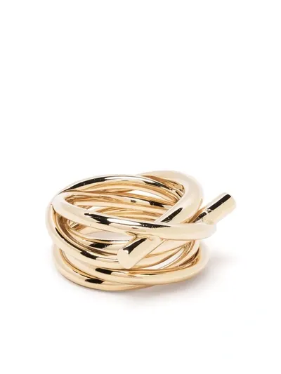 Ferragamo Layered Effect Ring In Gold