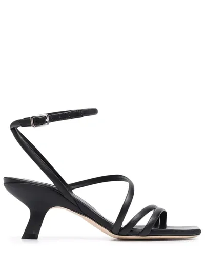 Vic Matie Black Leather Sandals In Schwarz