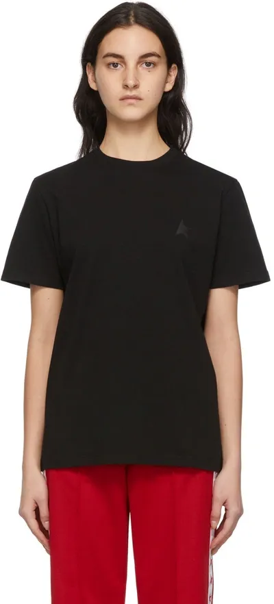 Golden Goose Cotton T-shirt With Tone-on-tone Logo Detail In Black