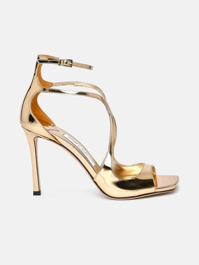 Jimmy Choo Azia 95 Ankle Strapped Sandals In Metallic