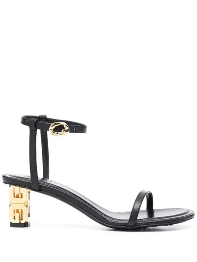 Givenchy 4g Cube Low-heel Open-toe Sandals In Black