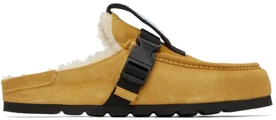 Mcq By Alexander Mcqueen Men's Gr9 Grow-up Suede & Fleece Slide Moccasins In Barnyard