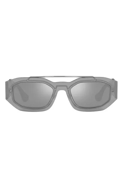 Versace Ve2235 Transp Grey Mirror Silver Male Sunglasses