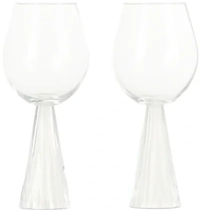 Stories Of Italy Transparent & White Tempo Goblets Set In Ivory