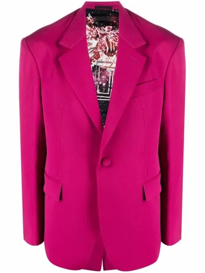 Lanvin Single-breasted Virgin Wool Blazer In Pink