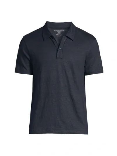 Majestic Stretch Linen Polo Shirt In Noir