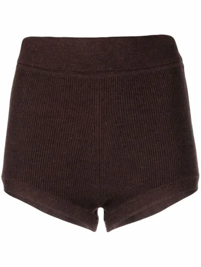 Rag & Bone Ribbed Knitted Shorts In Brown