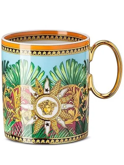 Versace Jungle Animalier Mug In Blue