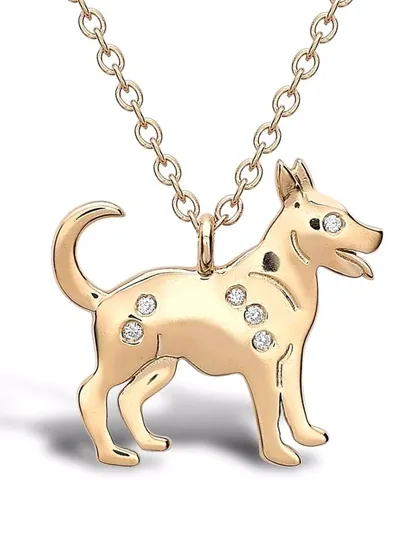 Pragnell 18kt Yellow Gold Zodiac Diamond Dog Pendant Necklace