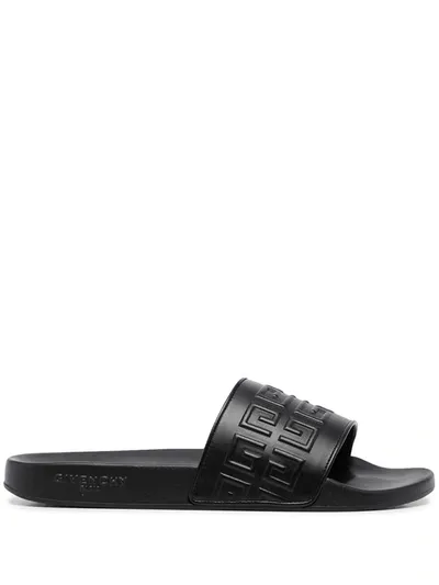 Givenchy Black 4g Logo Slides