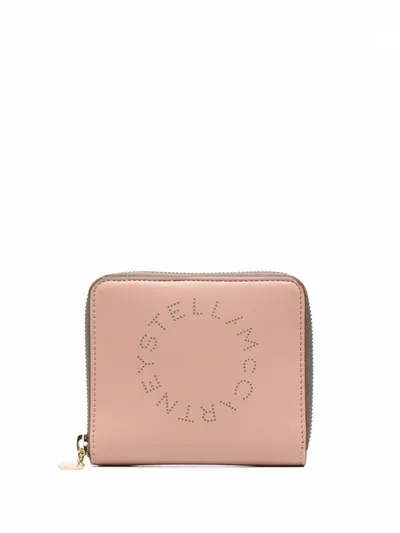 Stella Mccartney Stella Logo Zip-around Wallet In Rosa