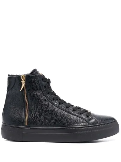 Roberto Cavalli Logo-plaque High-top Sneakers In Black