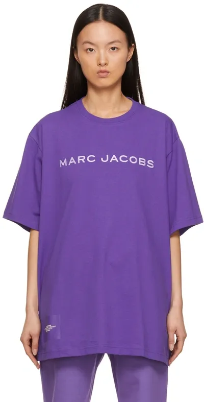 Marc Jacobs The Big Logo-embroidered Short-sleeve T-shirt In Purple