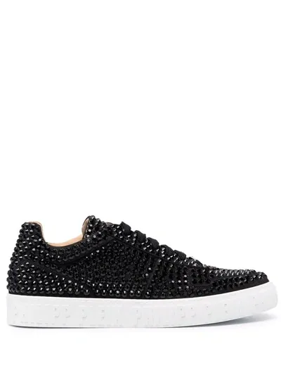 Philipp Plein King Power Stud-embellished Sneakers In Black