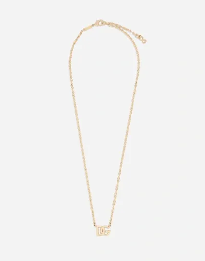 Dolce & Gabbana Link Choker With Dg Logo In Gold