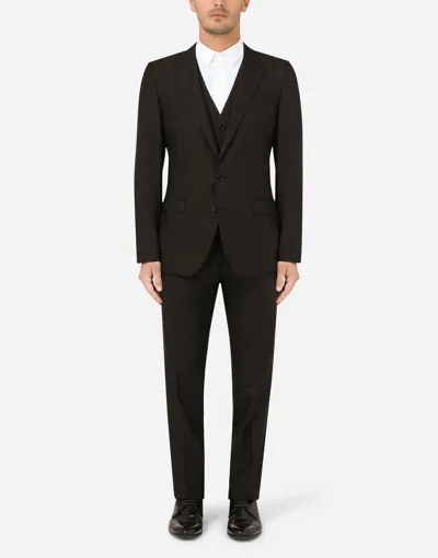 Dolce & Gabbana Wool And Silk Martini-fit Suit In Black