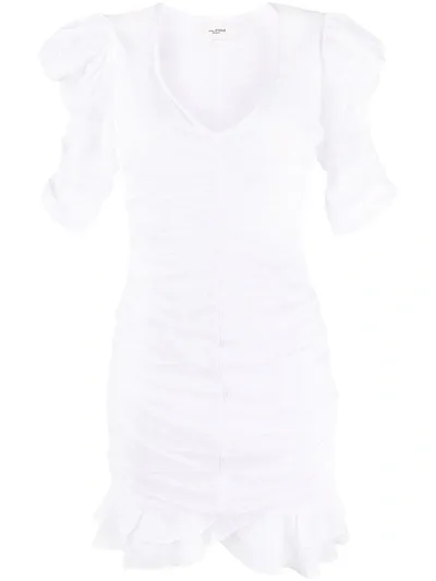 Isabel Marant Étoile Short-sleeved Ruched Dress In White