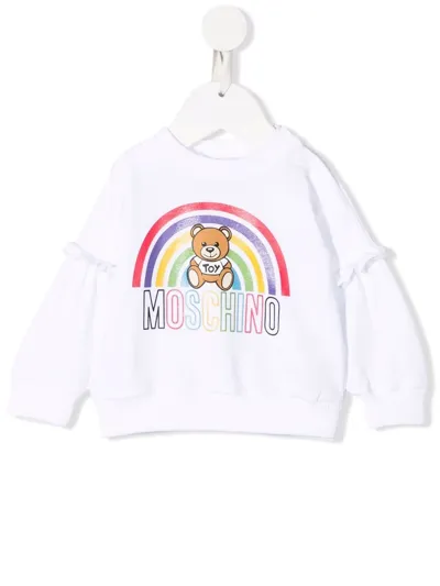 Moschino Babies' Logo-print Sweatshirt In White