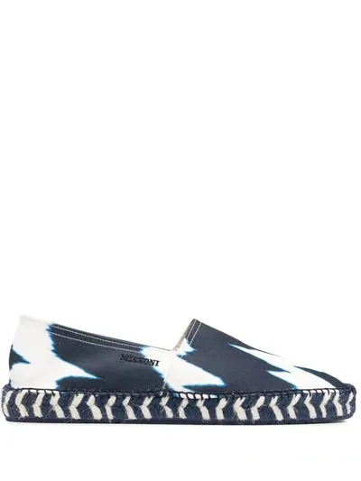 Missoni Abstract-print Flat Espadrilles In Blue