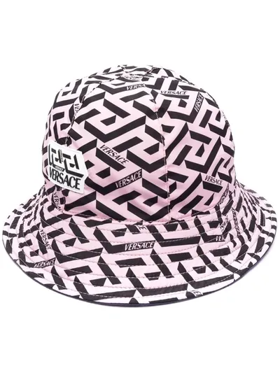 Versace La Greca Print Bucket Hat In Multicolor