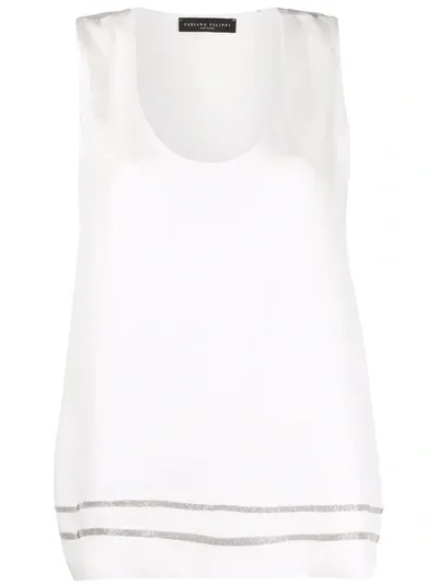 Fabiana Filippi Chain-link Trim Vest Top In White