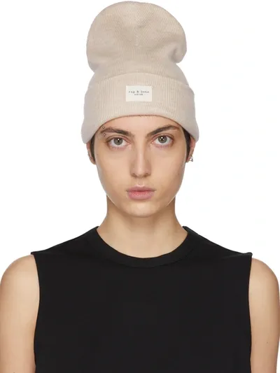 Rag & Bone Addison Ribbed-knit Beanie In Neutrals