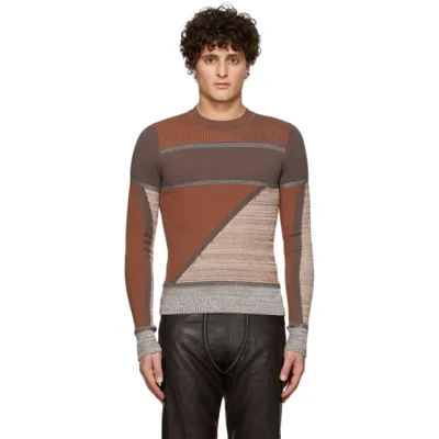 Gmbh Brown Knit Sweater In 550 Brown/orange