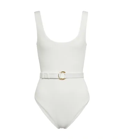 Melissa Odabash Rio Belted One-piece Swimsuit In Ridges Cream